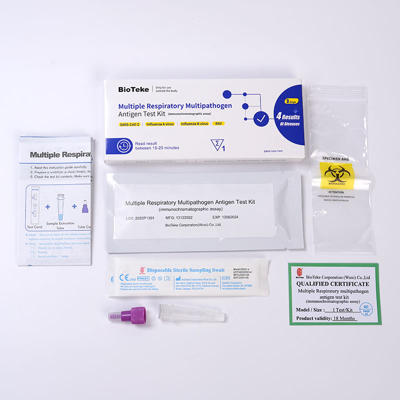 Kit de test d’antigènes multipathogènes respiratoires multiples (4 résultats)