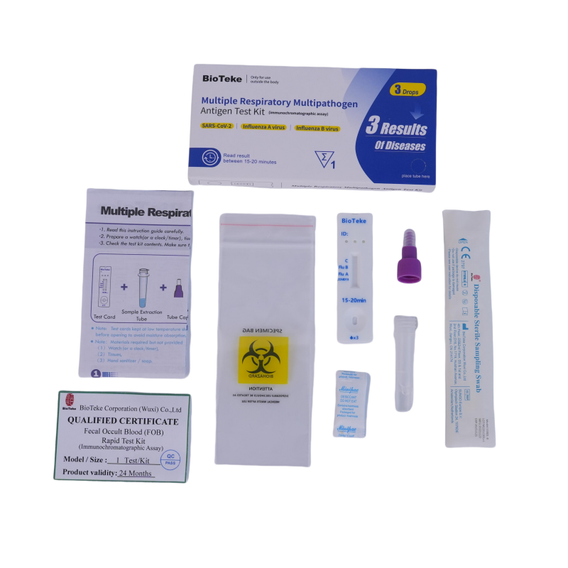 Bioteke 3 dans 1 kit de test rapide de la grippe covide A + B