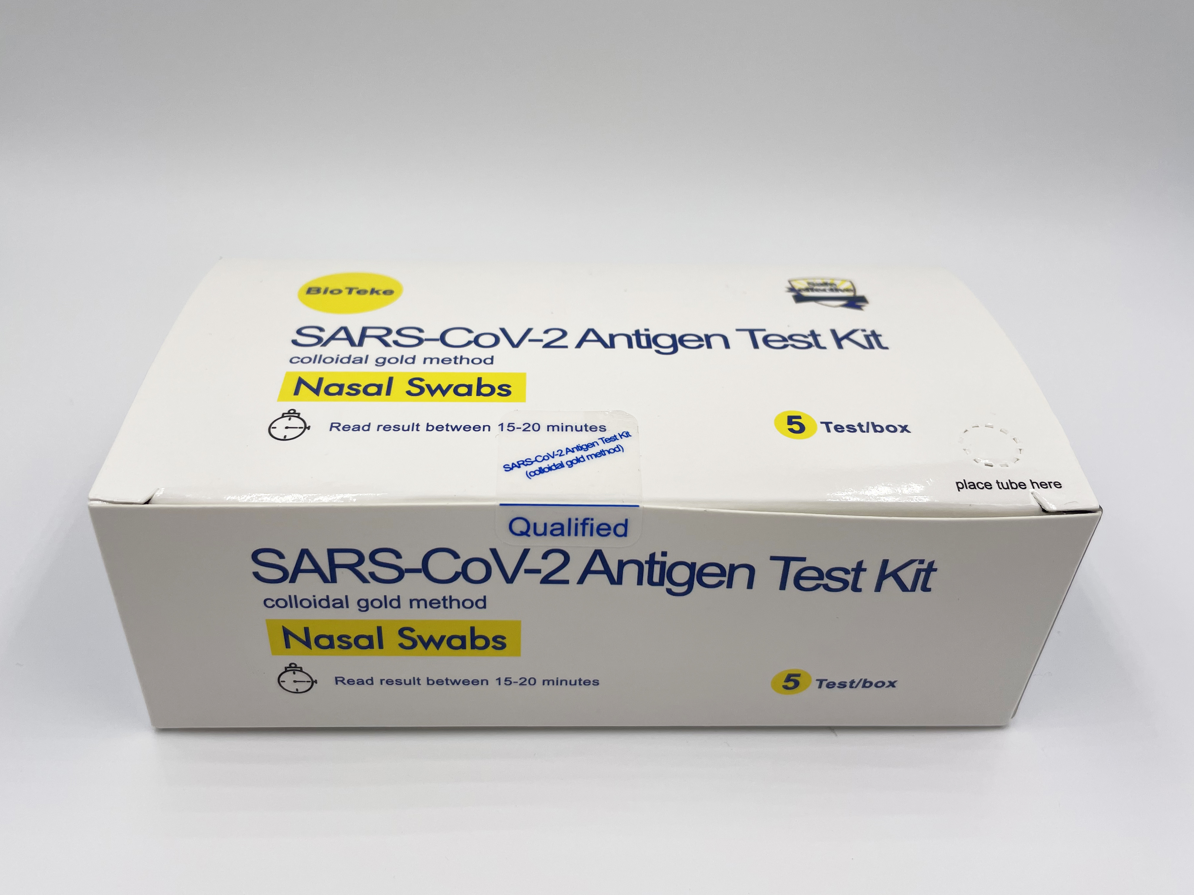Kit de test d'antigène RADT SARS-CoV-2 avec écouvillon nasal antérieur d'approvisionnement d'usine (5 tests par boîte)