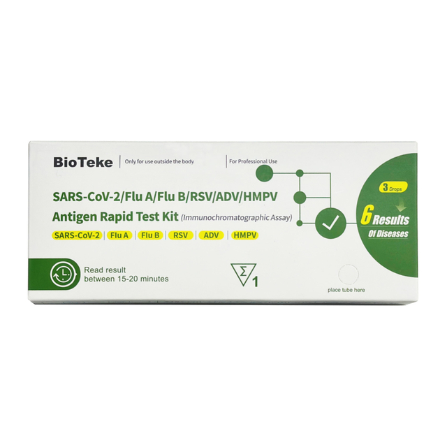 6 dans 1 kit rapide de test d'antigène de la grippe A&B RSV ADV HMPV de COVID