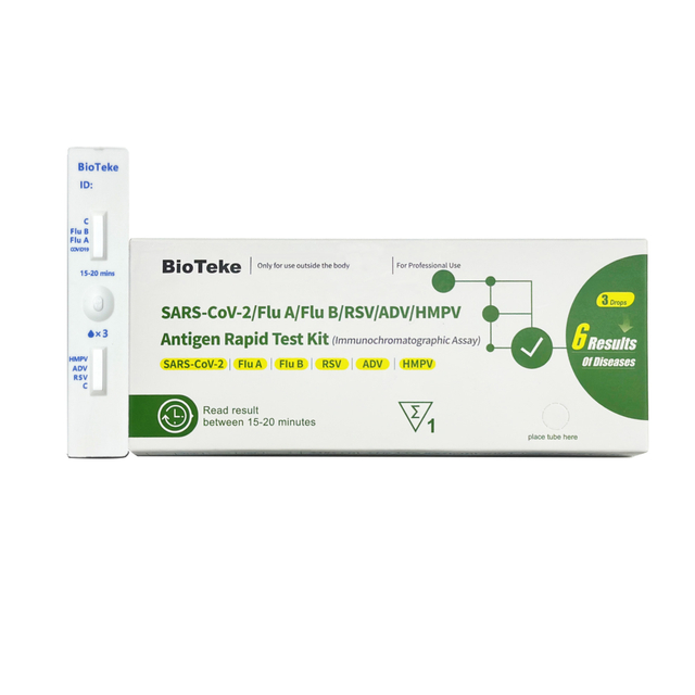6 dans 1 kit rapide de test d'antigène de la grippe A&B RSV ADV HMPV de COVID