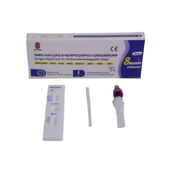 8 en 1 SARS-COV-2 / FLU A + B / HPIV2 / HPIV1 + 3 / RSV / ADV / MP Antigène Rapid Test Test Kit